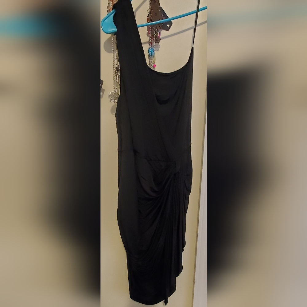 Dress black one shoulder large never worn